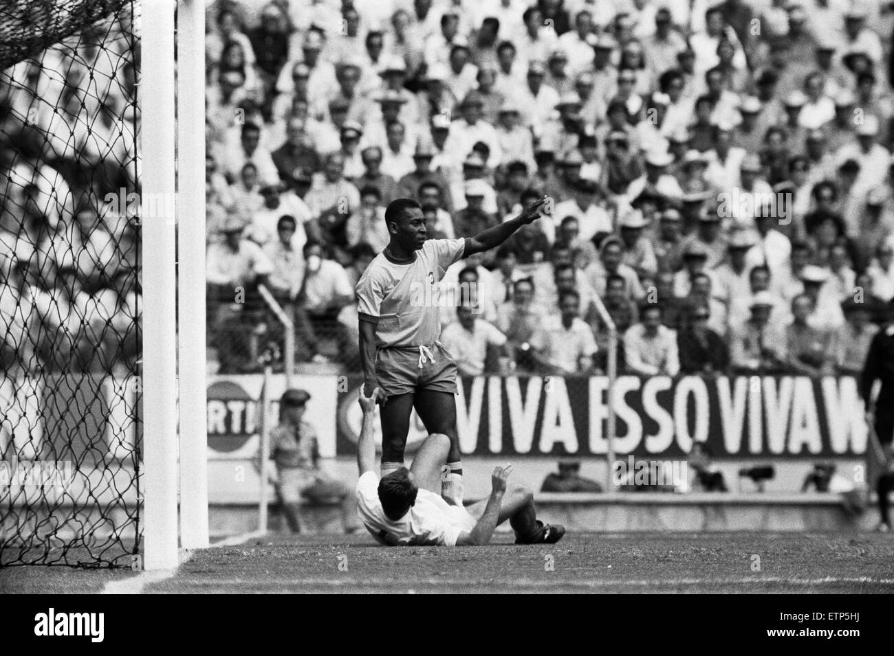 Brasilien Vs, die Tschechoslowakei 1970 WM Gruppe C. Brasilien gewann 4: 1 am Vorabend der Eröffnung Brasiliens in den 1970 WM Erwartungen entsprechen, waren nicht so hoch, wie man im Nachhinein denkt.  Die dann zweifach-Weltmeister ließ einen schlechten Eindruck in die Stockfoto