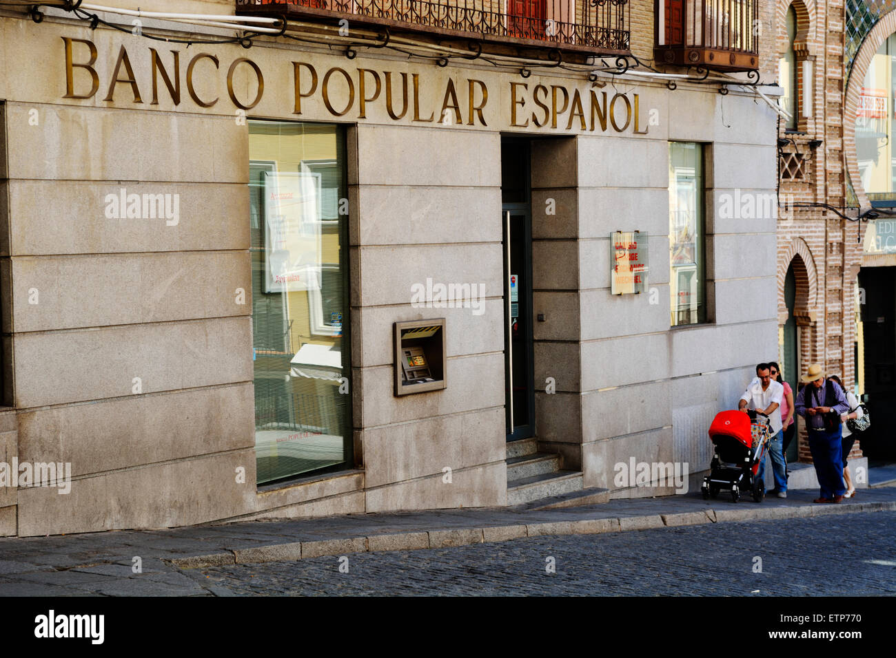 Banco Popular Espanol Bankgebäude Stockfoto