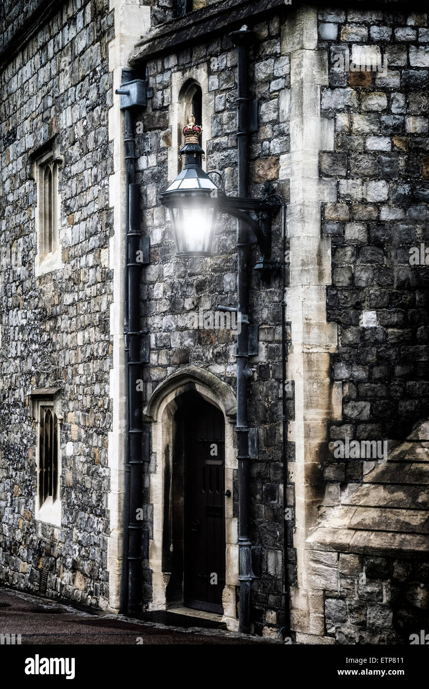 einem alten mittelalterlichen Steinhaus Stockfoto