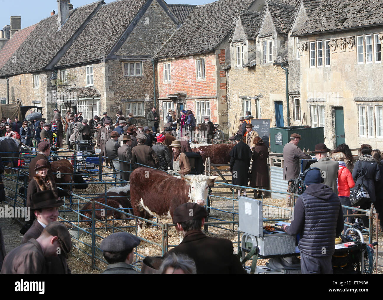 Shooting-Szenen für die neue Serie von "Downton Abbey" Wiltshire mit Cast: Atmosphäre wo: Wiltshire, Vereinigtes Königreich bei: 20. März 2015 Credit: WENN.com Stockfoto