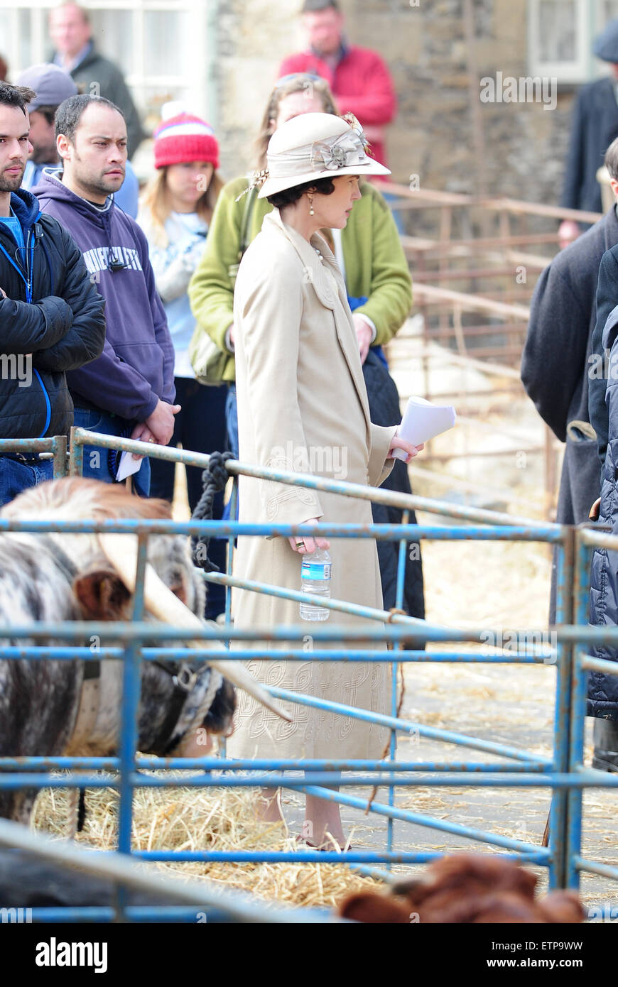 Shooting-Szenen für die neue Serie von "Downton Abbey" Wiltshire mit Cast: Elizabeth McGovern wo: Wiltshire, Vereinigtes Königreich bei: 20. März 2015 Credit: WENN.com Stockfoto