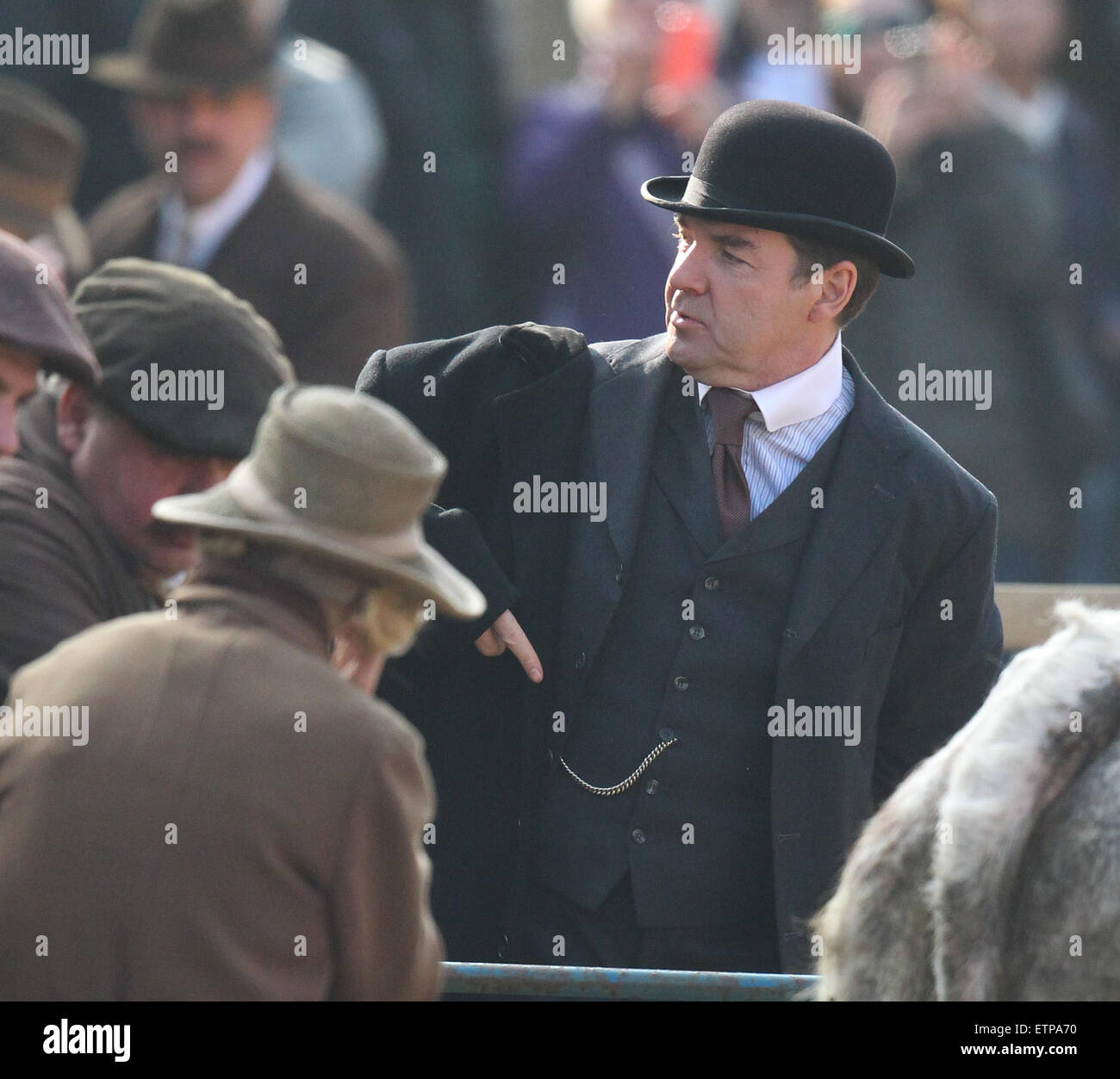 Cast schießen Szenen für die neue Serie von Downton Abbey Wiltshire mit: Brendan Coyle Where: Wiltshire, Vereinigtes Königreich: 20. März 2015 Credit: WENN.com Stockfoto