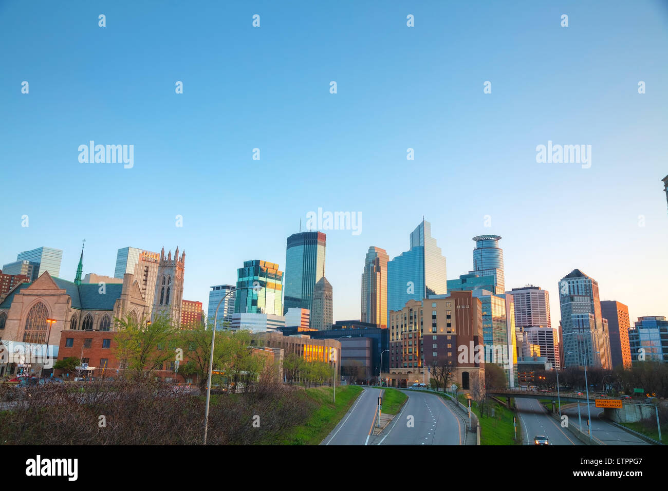 Die Innenstadt von Minneapolis, Minnesota in den Morgen Stockfoto
