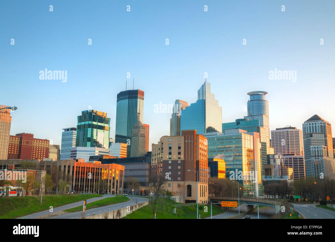 Die Innenstadt von Minneapolis, Minnesota in den Morgen Stockfoto