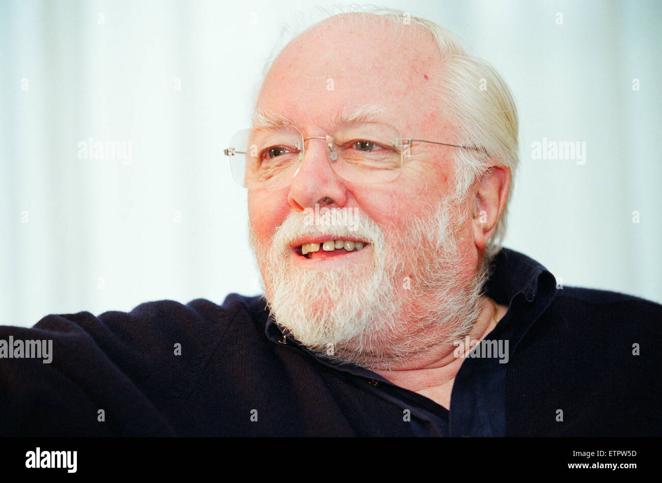 Sir Richard Attenborough, Schauspieler, Regisseur, Filmproduzent und Unternehmer. Abgebildet im Interview bei The Hyatt, Birmingham, 27. Oktober 2000. Stockfoto