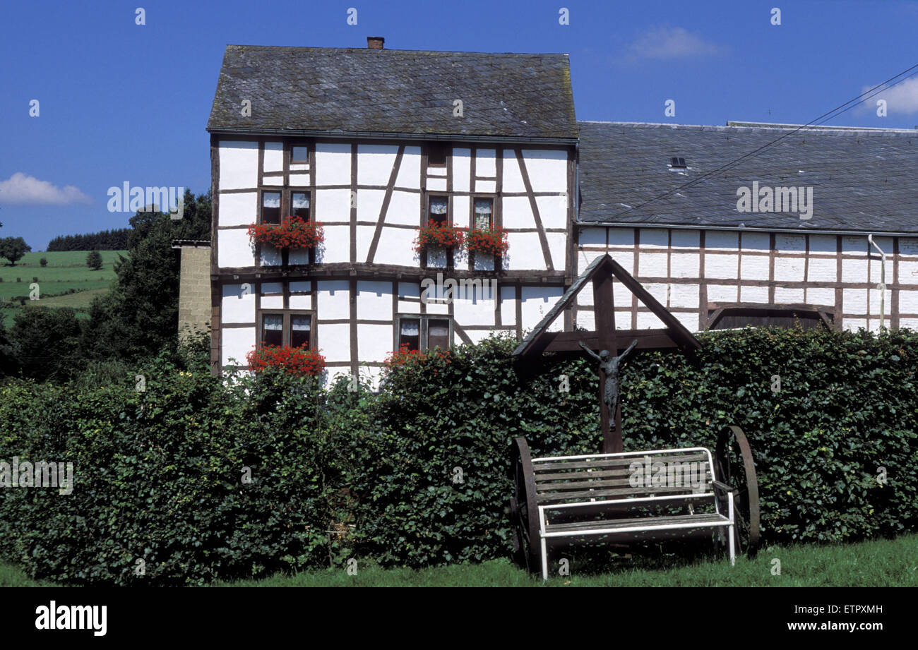 BEL, Belgien, Eastbelgium, Maison Maraite in Bellevaux in der Nähe von Malmedy.  BEL, Belgien, Ostbelgien, Maison Maraite in Bellevaux nahe Stockfoto