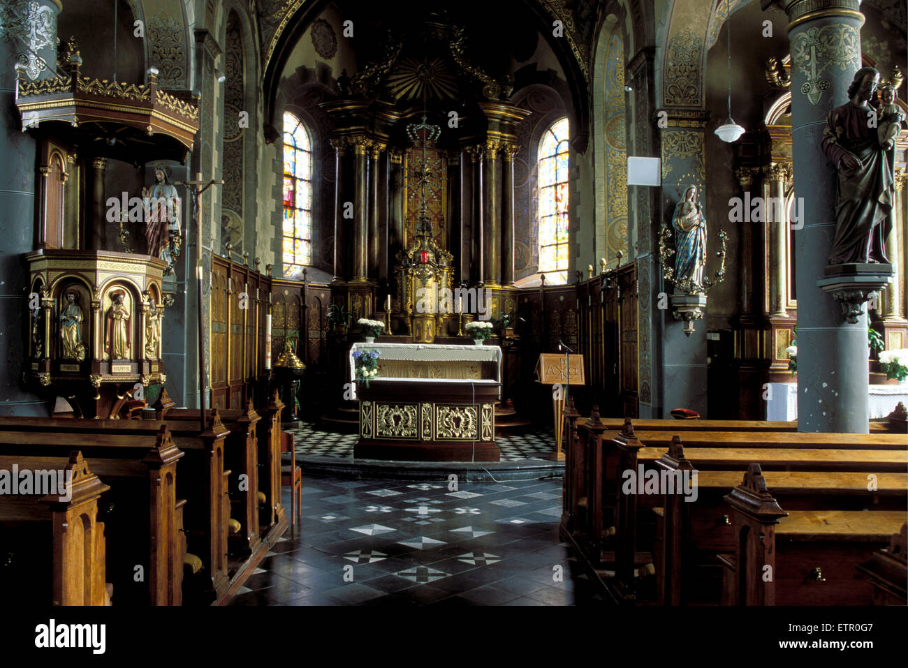 BEL, Belgien, Eastbelgium, der Hubertus-Kirche in der Gemeinde Lontzen.  BEL, Belgien, Ostbelgien, sterben Hubertuskirche in der Orts Stockfoto