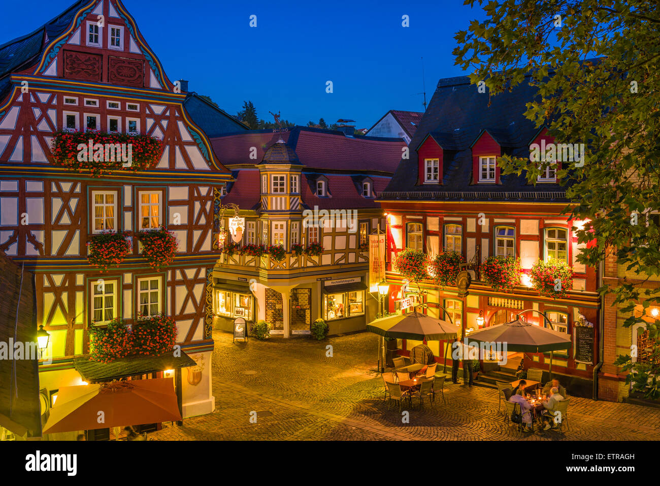 Deutschland, Hessen, Taunus, deutsche Fachwerk-Straße, Idstein, König-Adolf-Platz (König-Adolf-Platz), Fachwerk Häuser Stockfoto