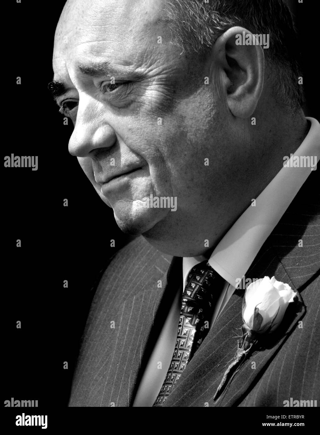 Alex Salmond MP. Ehemaliger erster Minister von Schottland (2007-14) gewählt SNP Parlamentsmitglied für Gordon 2015. Wird interviewt Stockfoto