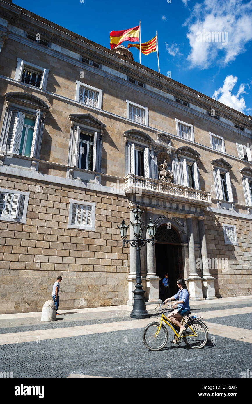Palau de la Generalitat de Catalunya, XV-XVII century, Barcelona, Spain, neoclassical facade Stockfoto