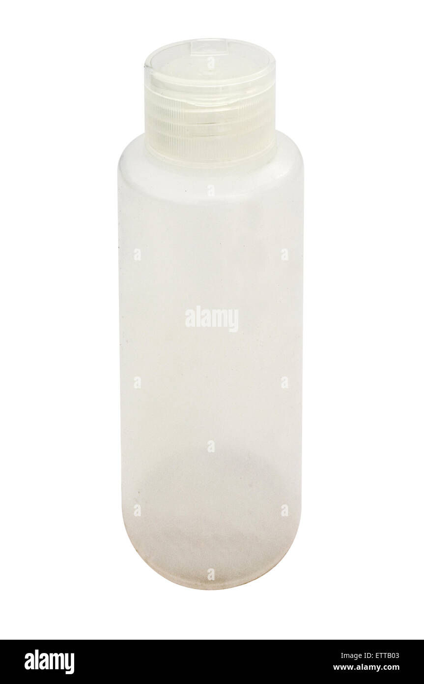 Weiße Leere Plastikflasche für Kosmetik, Shampoo, flüssig Stockfoto