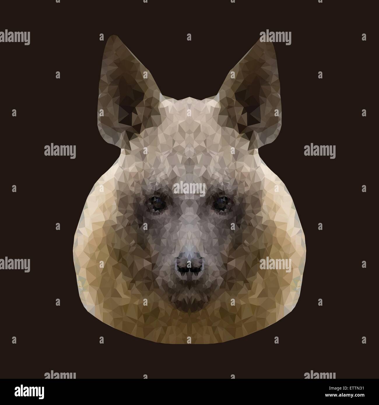 Hund Tier beten, Hyäne, low-Poly-Vektor-Porträt-Illustration. Stock Vektor