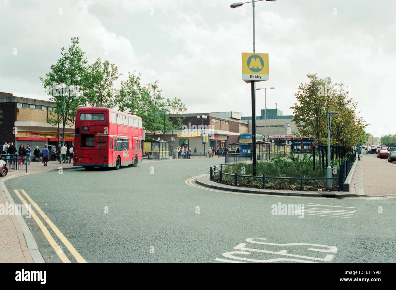 Kirkby Stadt Zentrum Renovierungen, Kirkby, Liverpool, Merseyside, 13. September 1994. Stockfoto