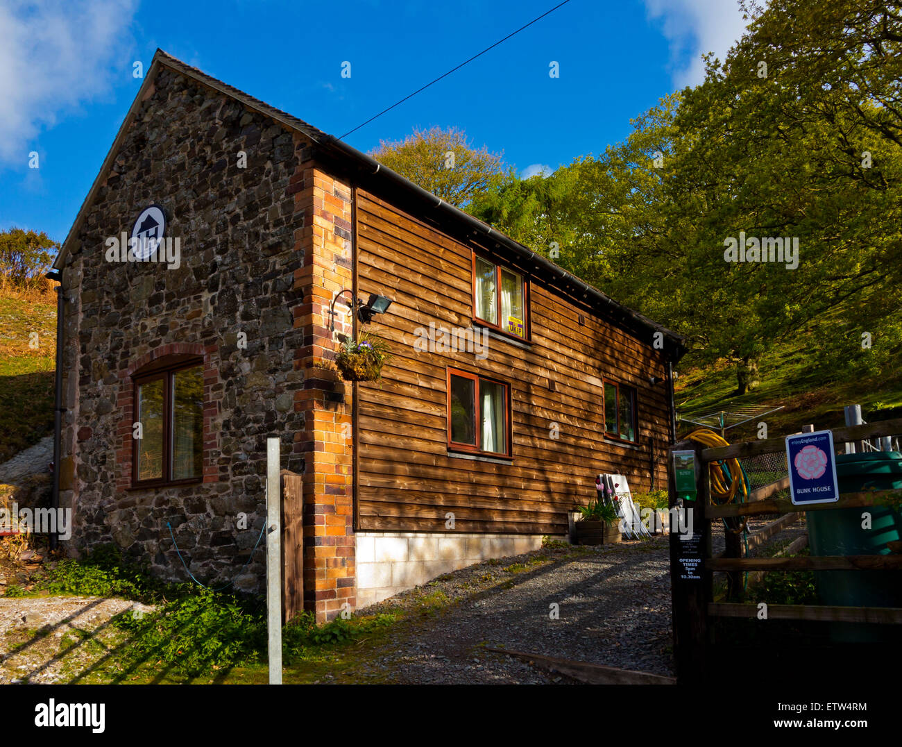 Independent Hostel Bunkhouse im Batch-Tal auf der Long Mynd in der Nähe von Kirche Stretton in Shropshire Hügel England UK Stockfoto