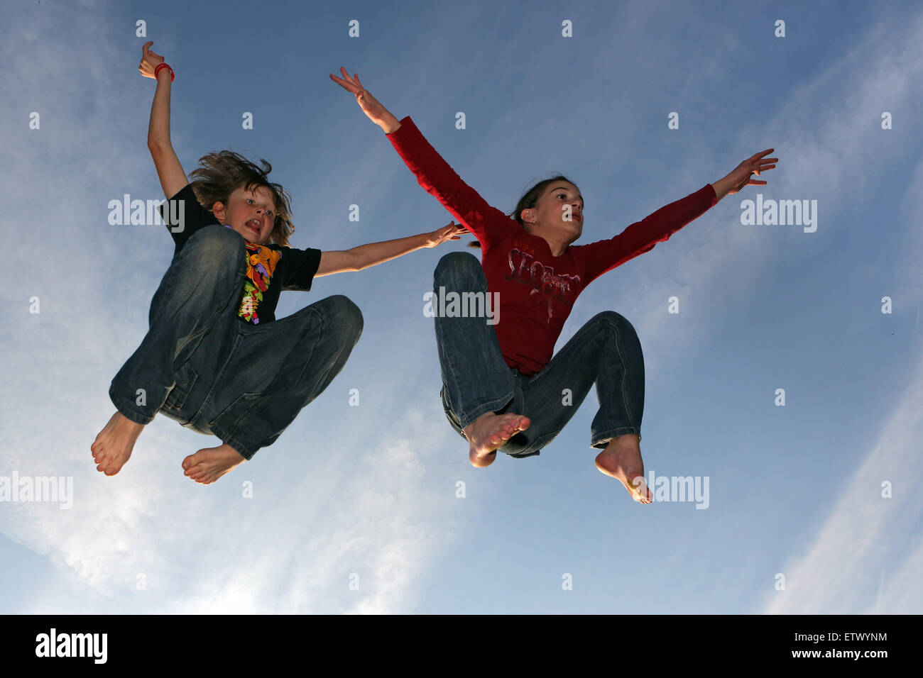 Werl, Deutschland, machen die Kinder eine Kaper Stockfoto