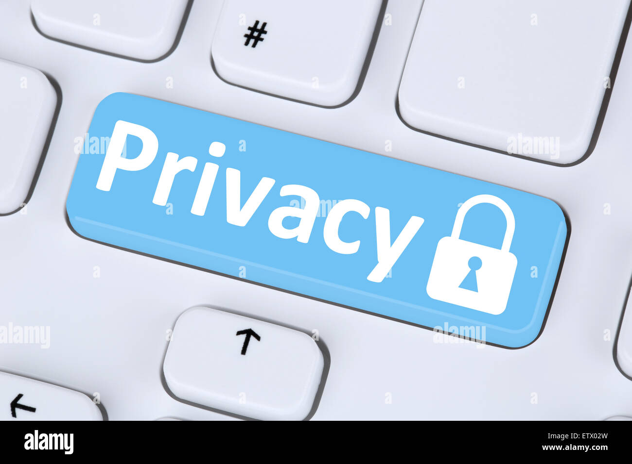Computersicherheit Datenschutz auf der Internet-Sperre Symbol Datenschutz Stockfoto