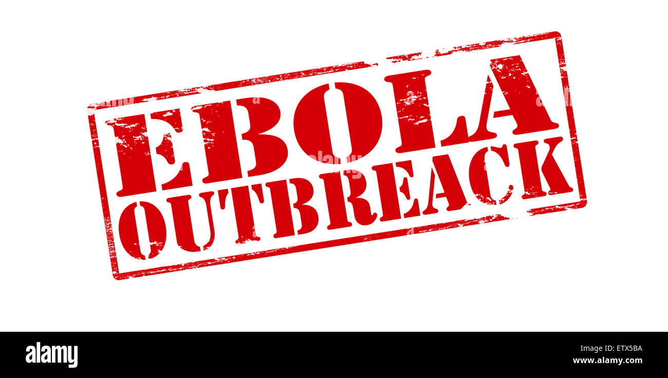 Stempel mit Text Ebola-Ausbruch im Inneren, Vektor-illustration Stockfoto