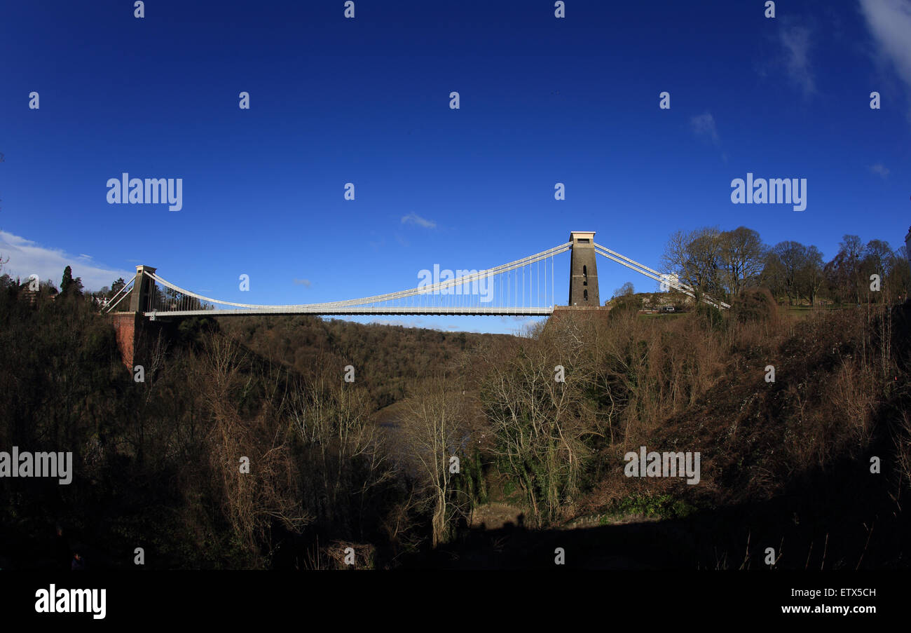 Clifton Suspension Bridge überspannt die Avon-Schlucht, Clifton, Bristol, England, UK. Stockfoto