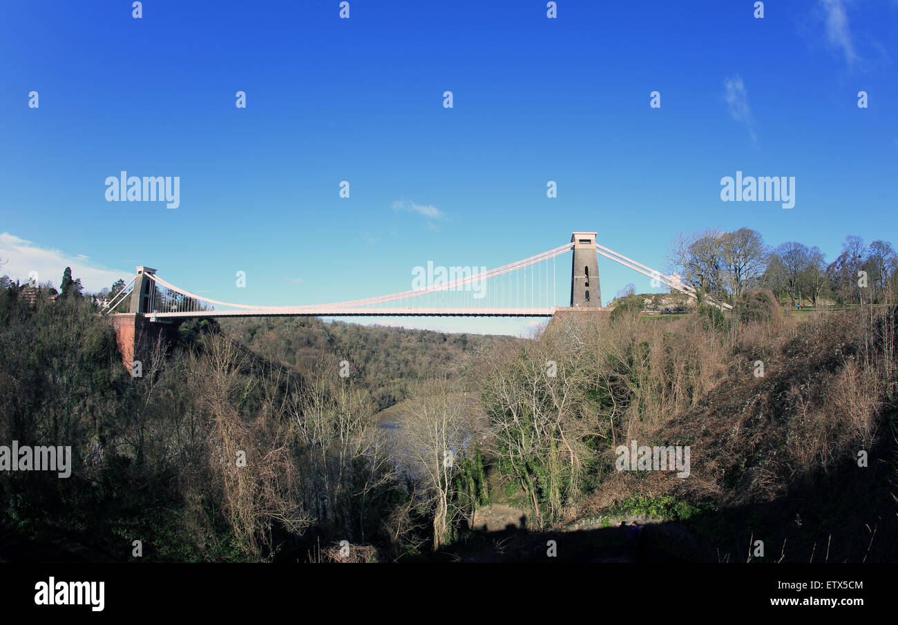 Clifton Suspension Bridge überspannt die Avon-Schlucht, Clifton, Bristol, England, UK. Stockfoto