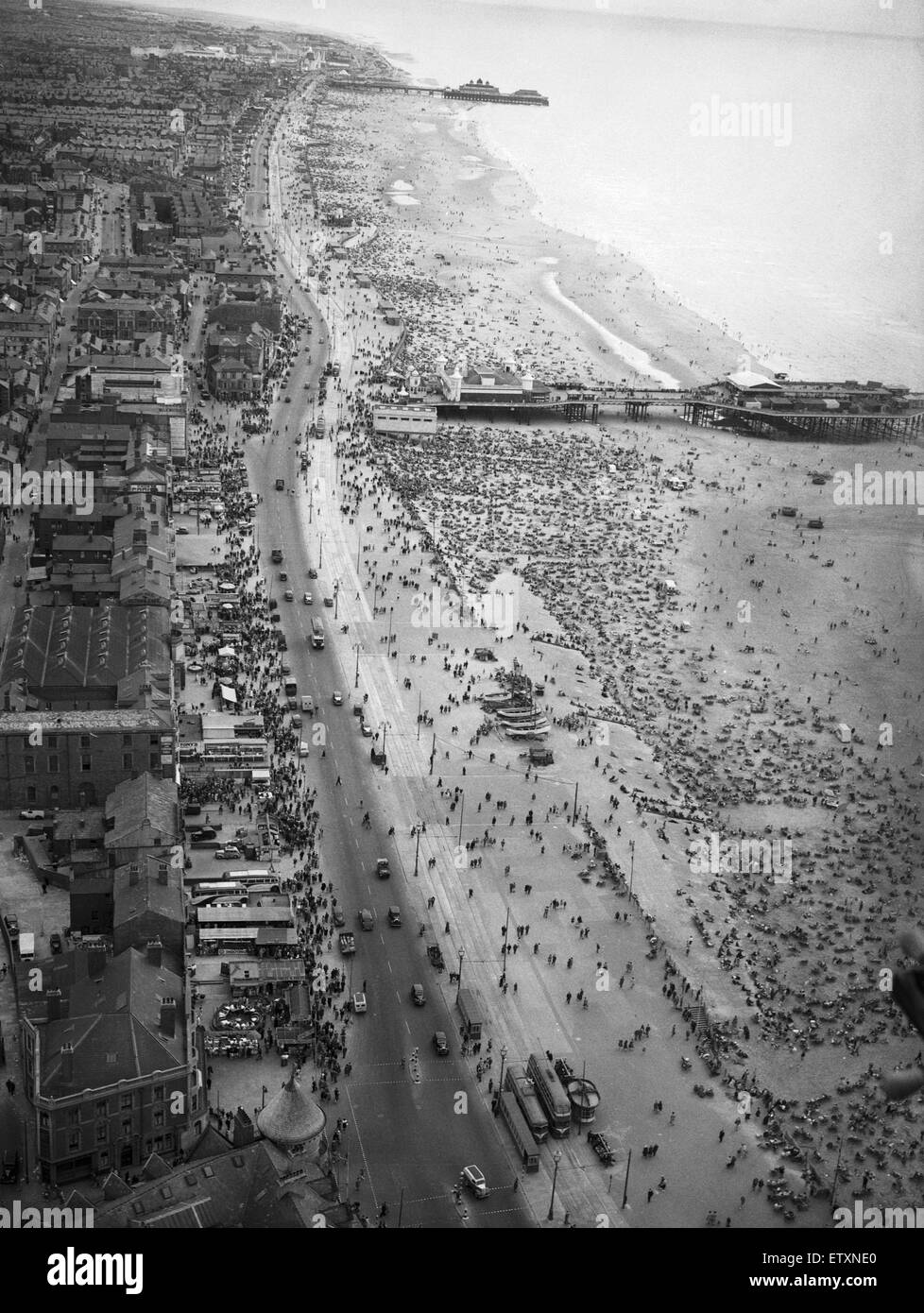 Luftaufnahmen von Blackpool, Lancashire. 21. August 1949. Stockfoto