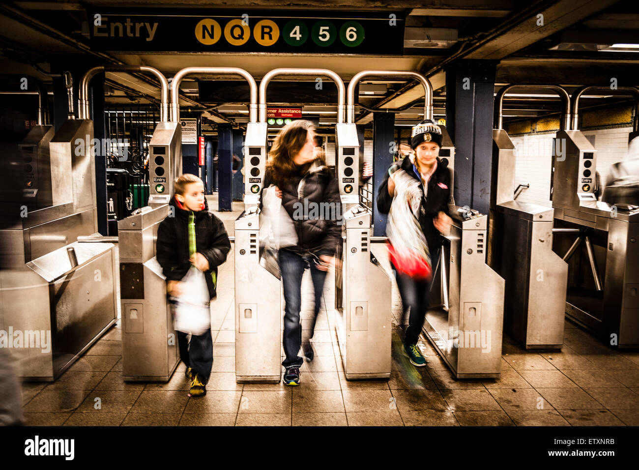 New Yorker U-Bahn-Eingang Stockfoto