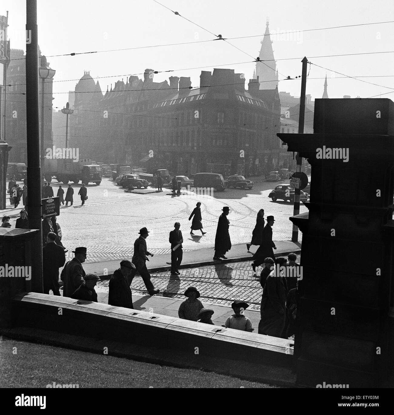 Einen allgemeinen Überblick über Liverpool, Merseyside, 13. Mai 1954. Stockfoto