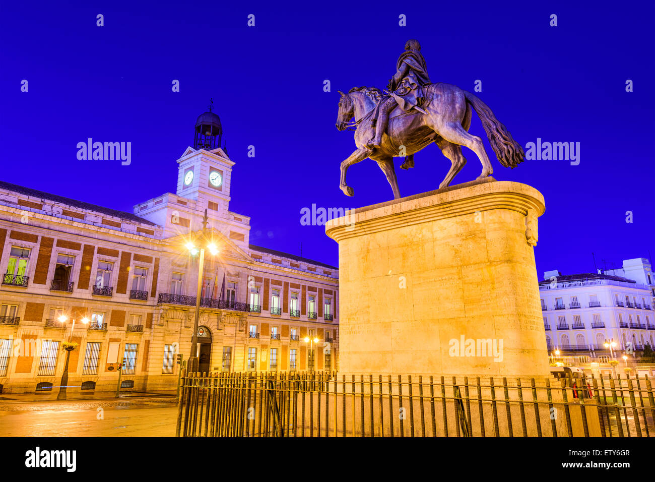 Madrid, Spanien an der Puerta del Sol. Stockfoto