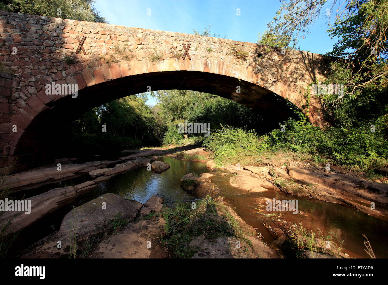 Gallo romanische Brücke im Massif des Maures Stockfoto