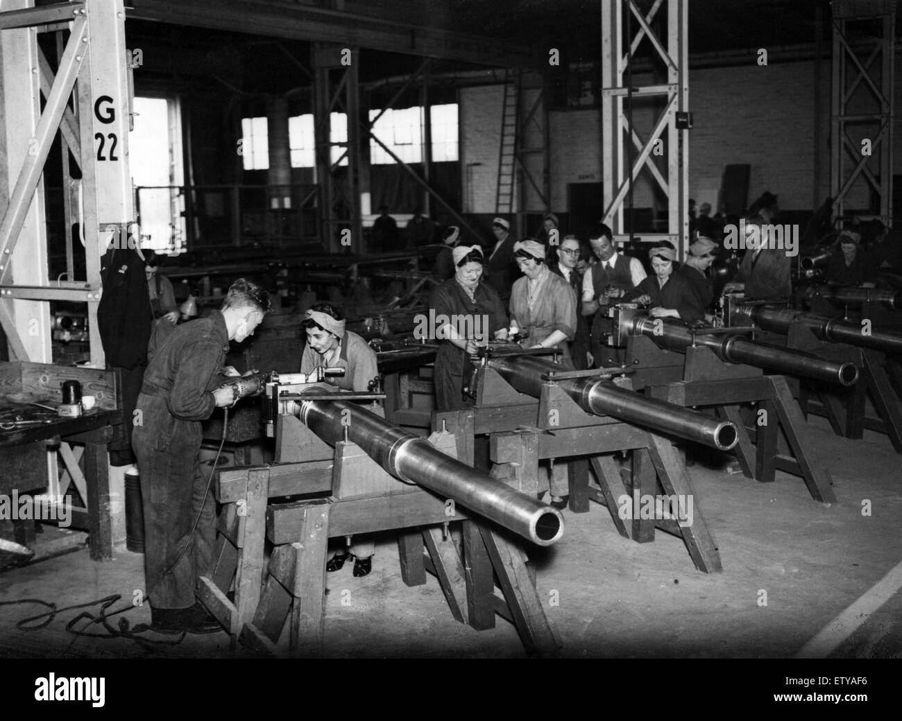 Königliche Artillerie-Fabrik, Ministry of Supply, Wales, Juni 1941. Stockfoto