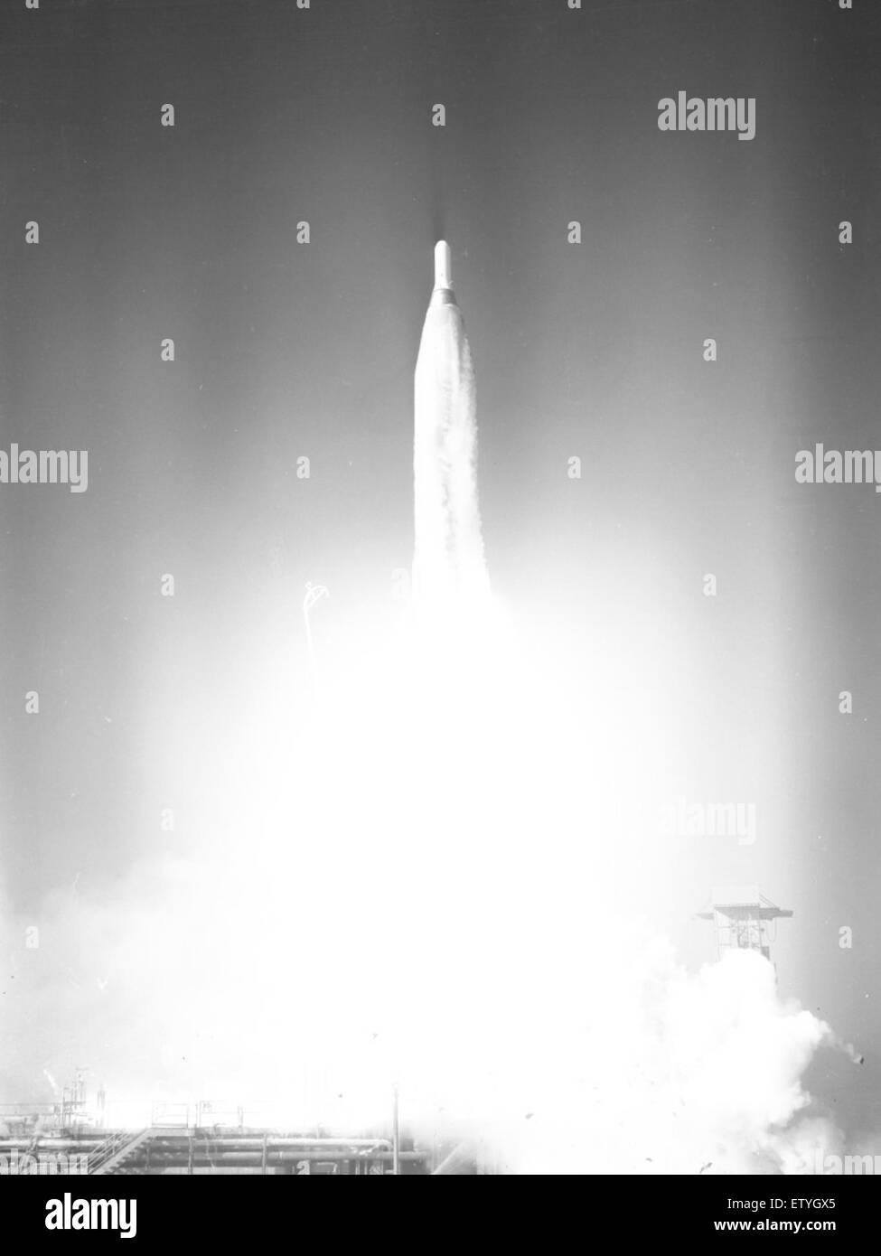 Atlas-Rakete, Start Stockfoto