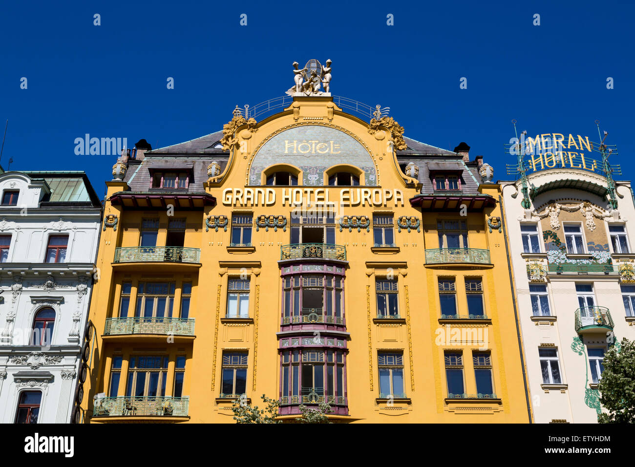 Grand Hotel Europa am Wenzelsplatz in Prag, Tschechien Stockfoto