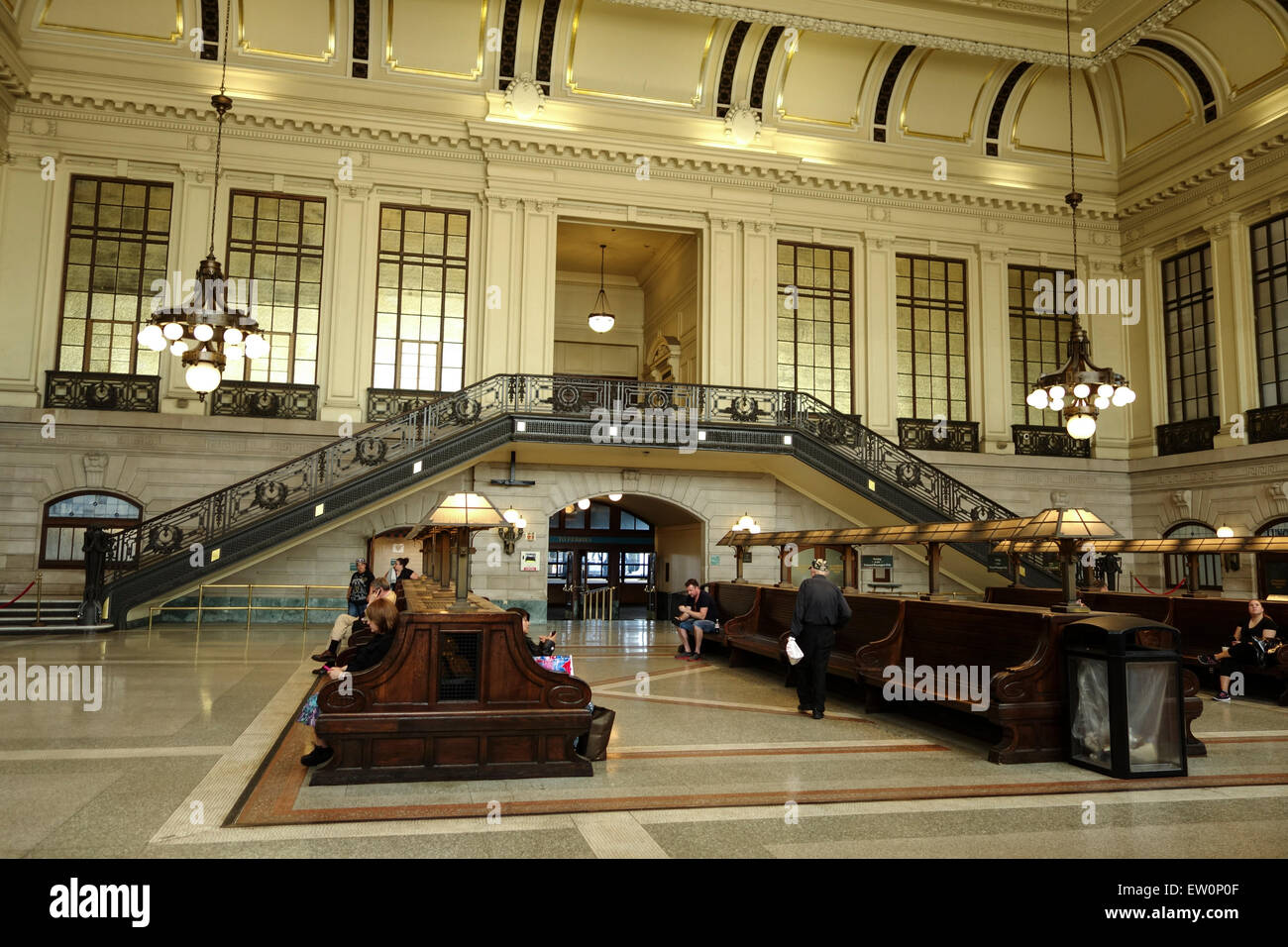 Hoboken, Erie Lackawanna Hoboken, historische Wartezimmer, Terminal New Jersey USA Stockfoto