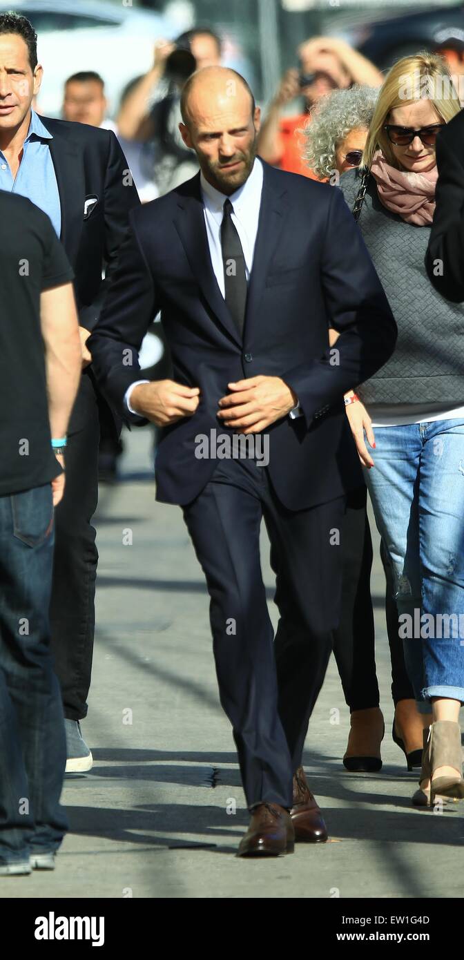 Jason Statham kommt in den ABC Studios für einen Auftritt Jimmy Kimmel Live!  Mit: Jason Statham Where: Los Angeles, California, Vereinigte Staaten von Amerika bei: 2. April 2015 Stockfoto