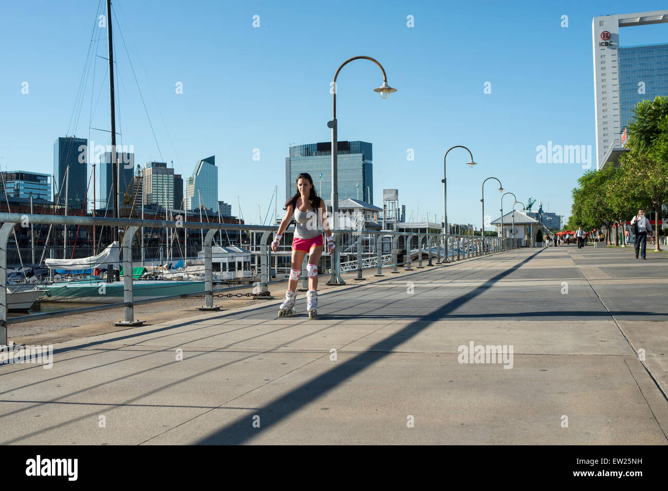 Roller-Blader, Puerto Madero Stockfoto