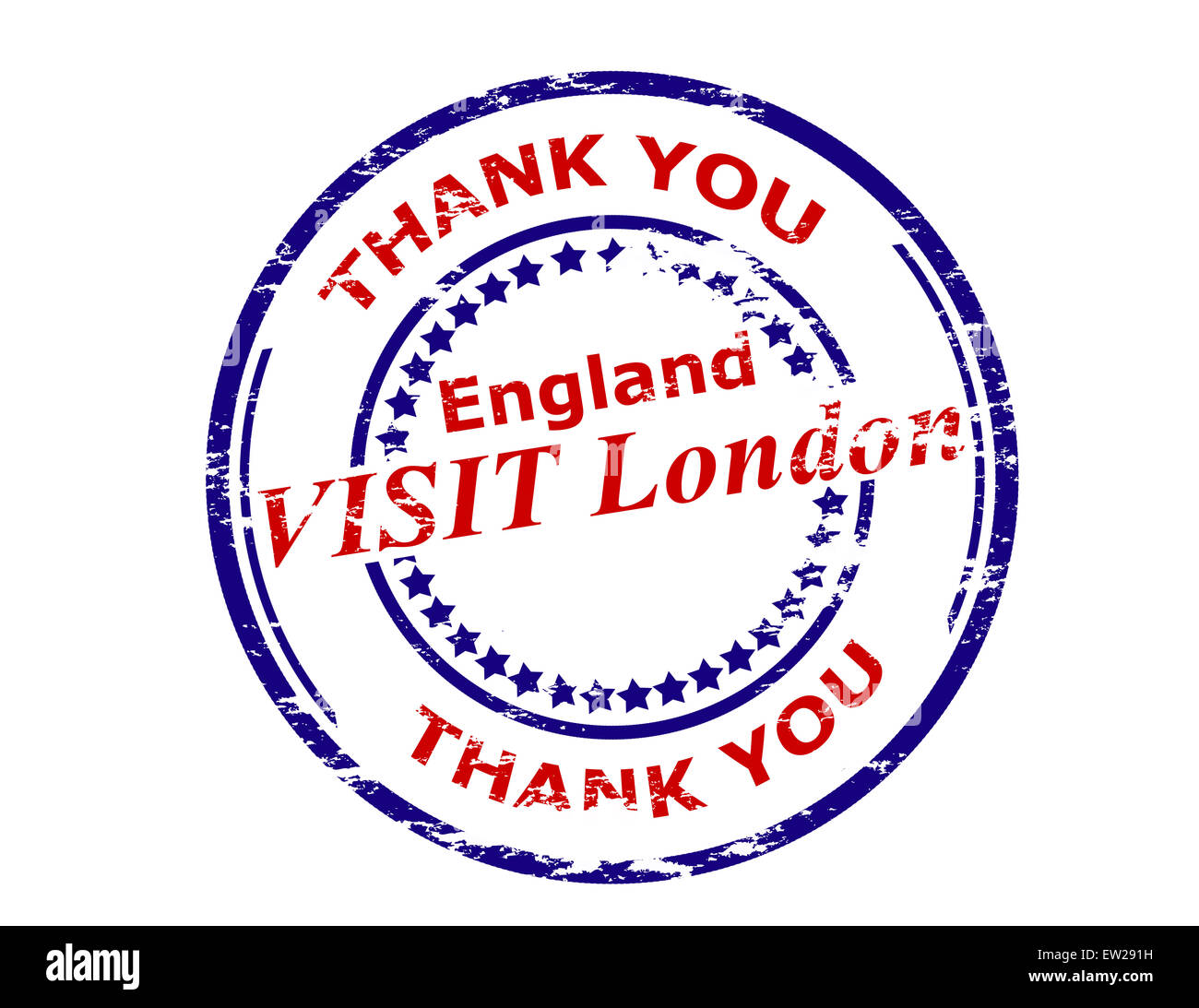 Stempel mit Text besuchen London England innen, Abbildung Stockfoto