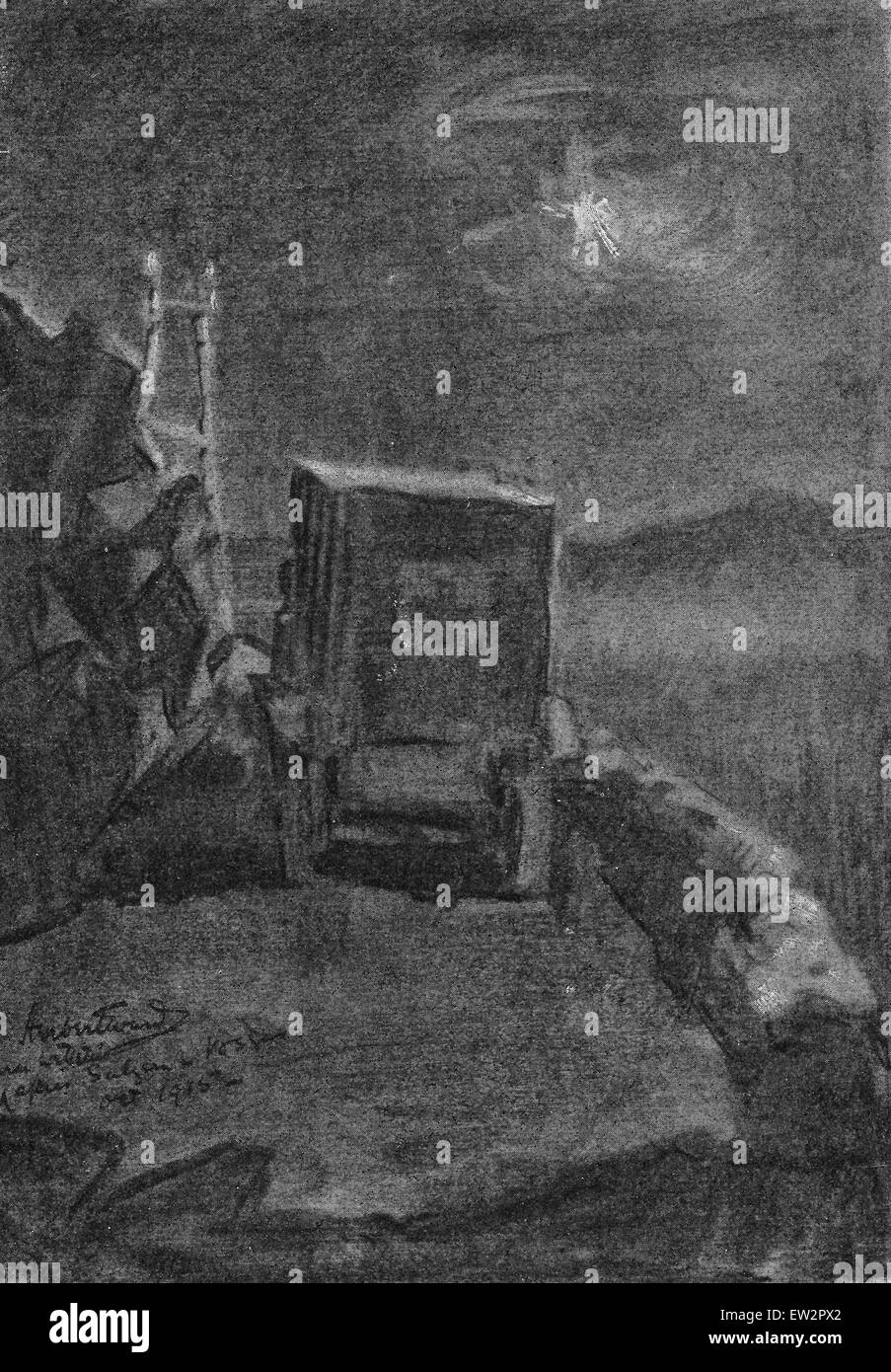 Diese tödlichen Gipfel - Krankenwagen auf einem Berg Granatfeuer - Weltkrieg ausgesetzt Stockfoto