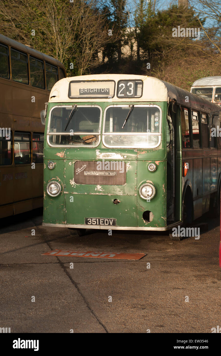 Britische Oldtimer Busse Stockfoto