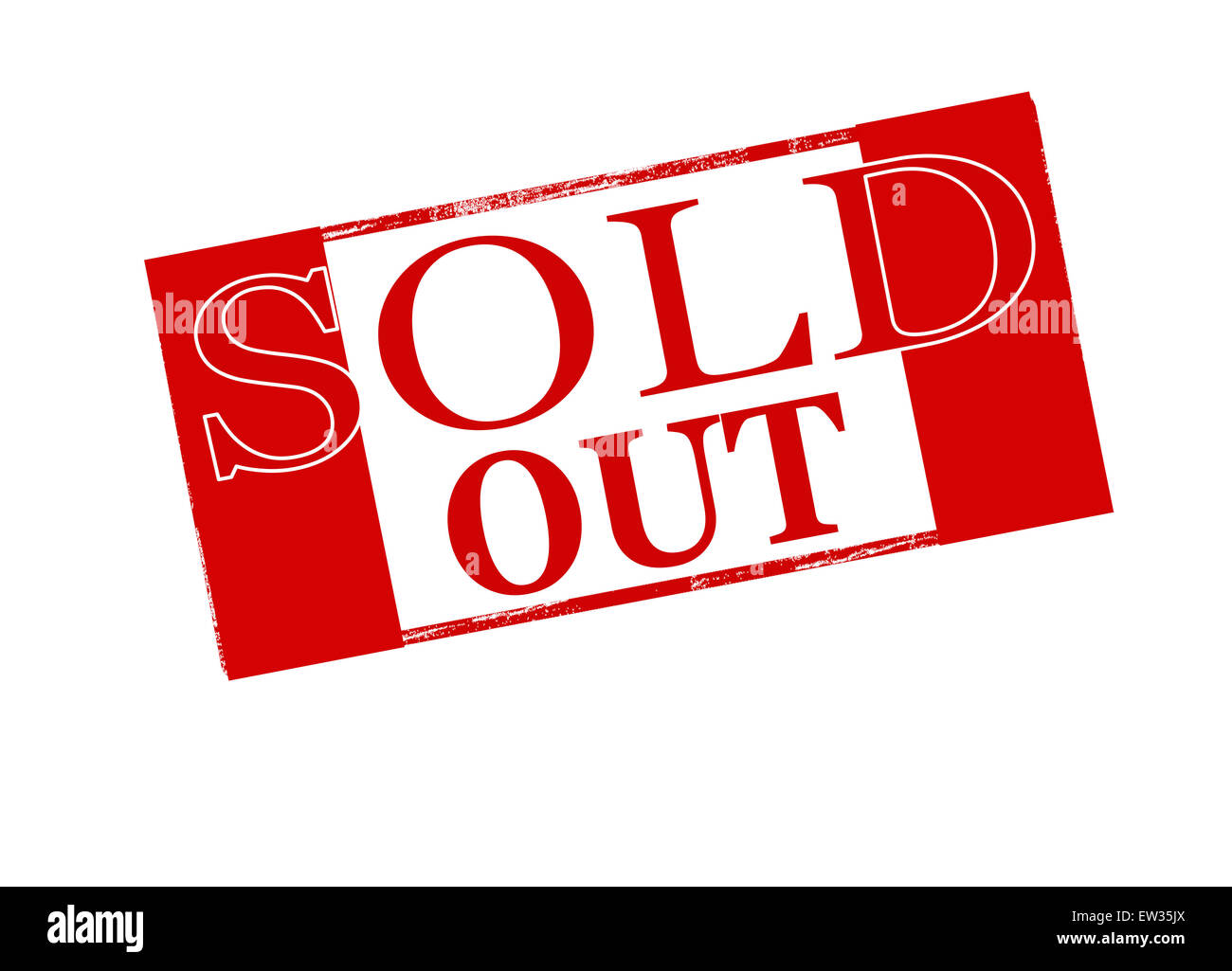 Stempel mit Text verkaufte heraus innen, Abbildung Stockfoto