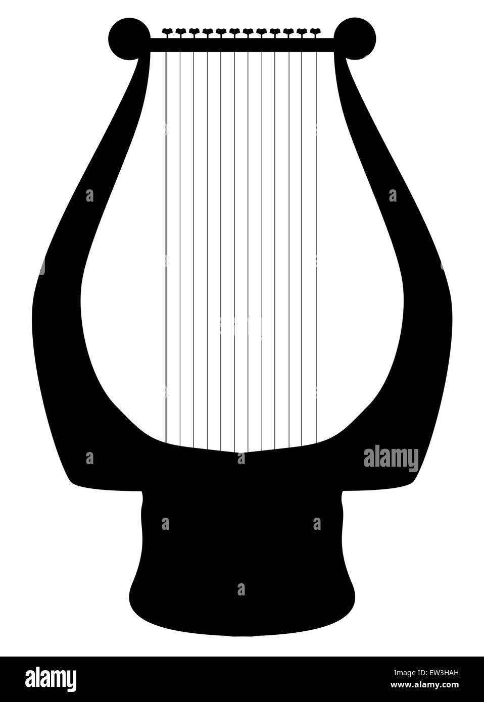 Silhouette eines antiken römischen Leier Musikinstrument Stockfoto