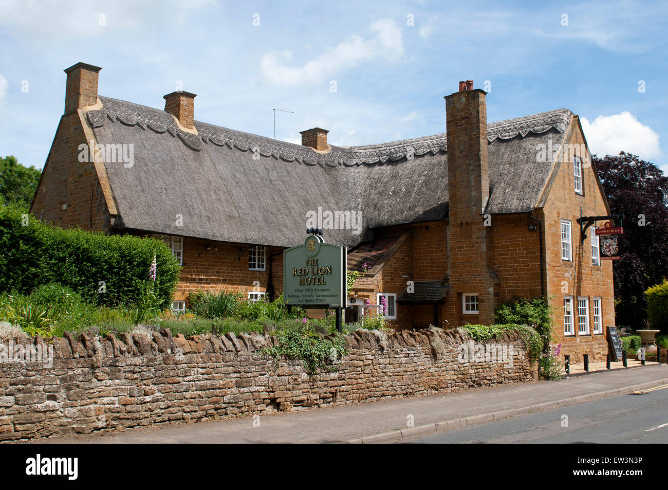 Red Lion Hotel, Ost Haddon, Northamptonshire, England, UK Stockfoto