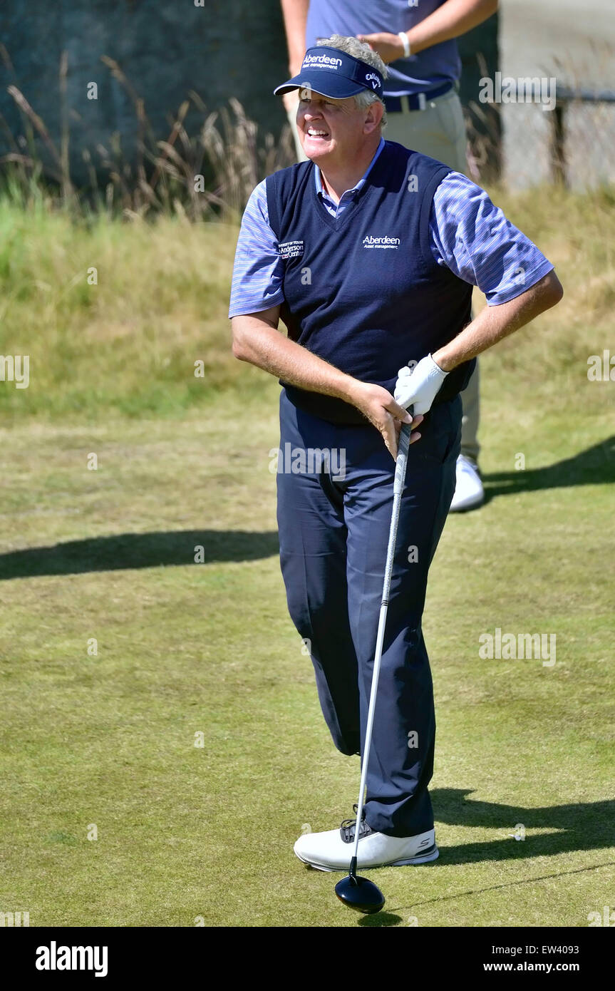 16. Juni 2015. Colin Montgomerie am 18. Abschlag während einer Dienstag Praxis Runde bei den US Open in Kammern BAY, Ort, Washington University. George Holland/Cal-Sport-Medien. Stockfoto