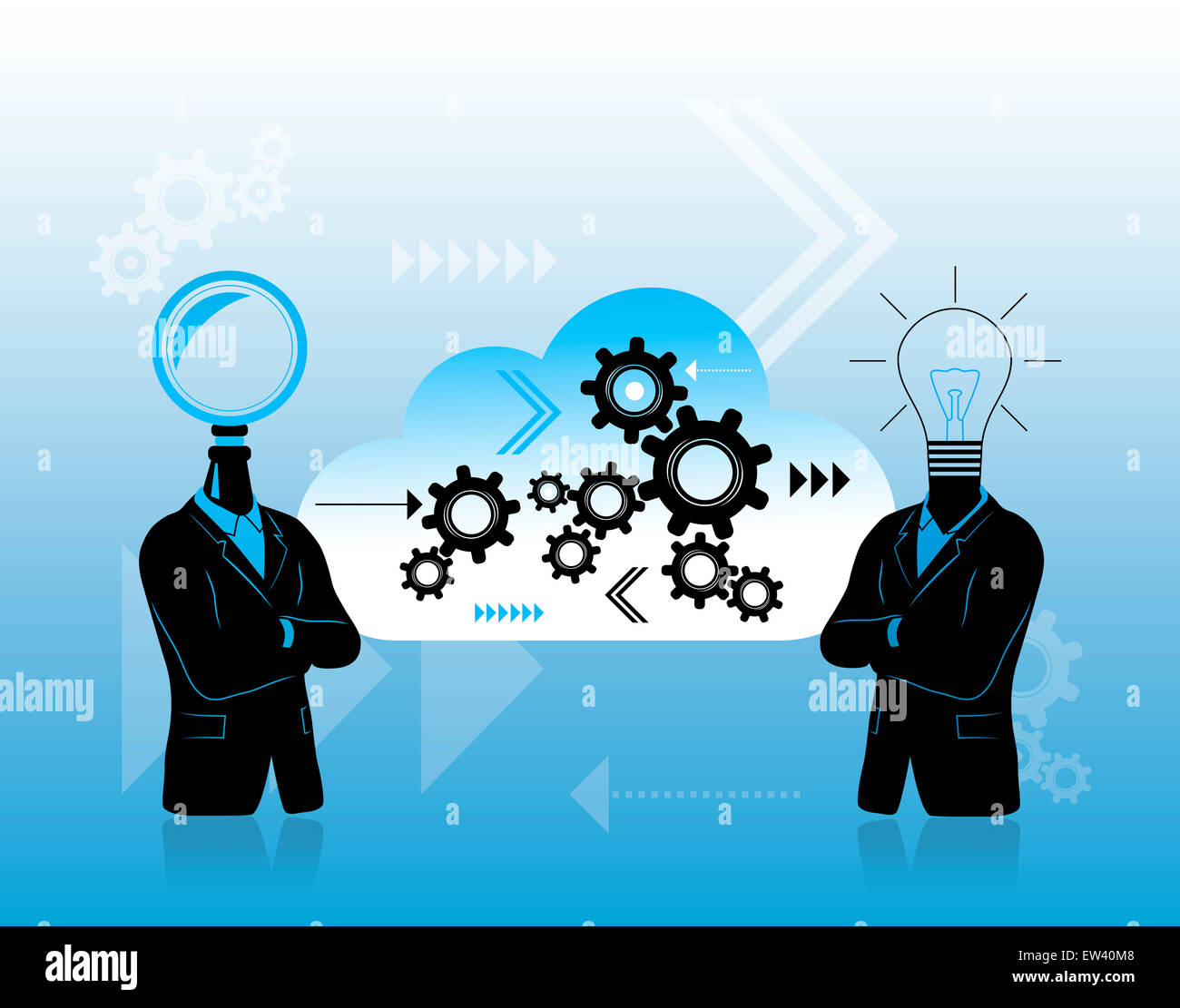 Denken, Wachstum, Fortschritt und Idee des Business-system Stockfoto