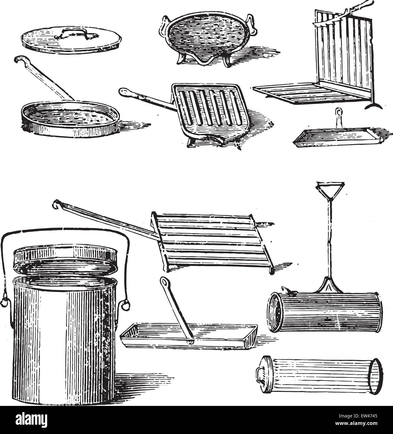 Grills, Vintage gravierten Abbildung. Stock Vektor