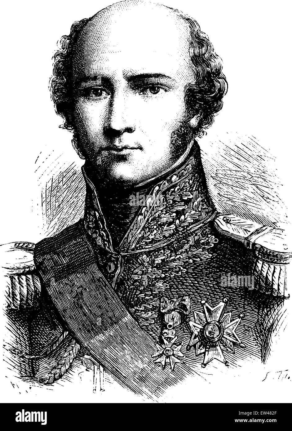 Davout, Vintage gravierten Abbildung. Geschichte Frankreichs – 1885. Stock Vektor