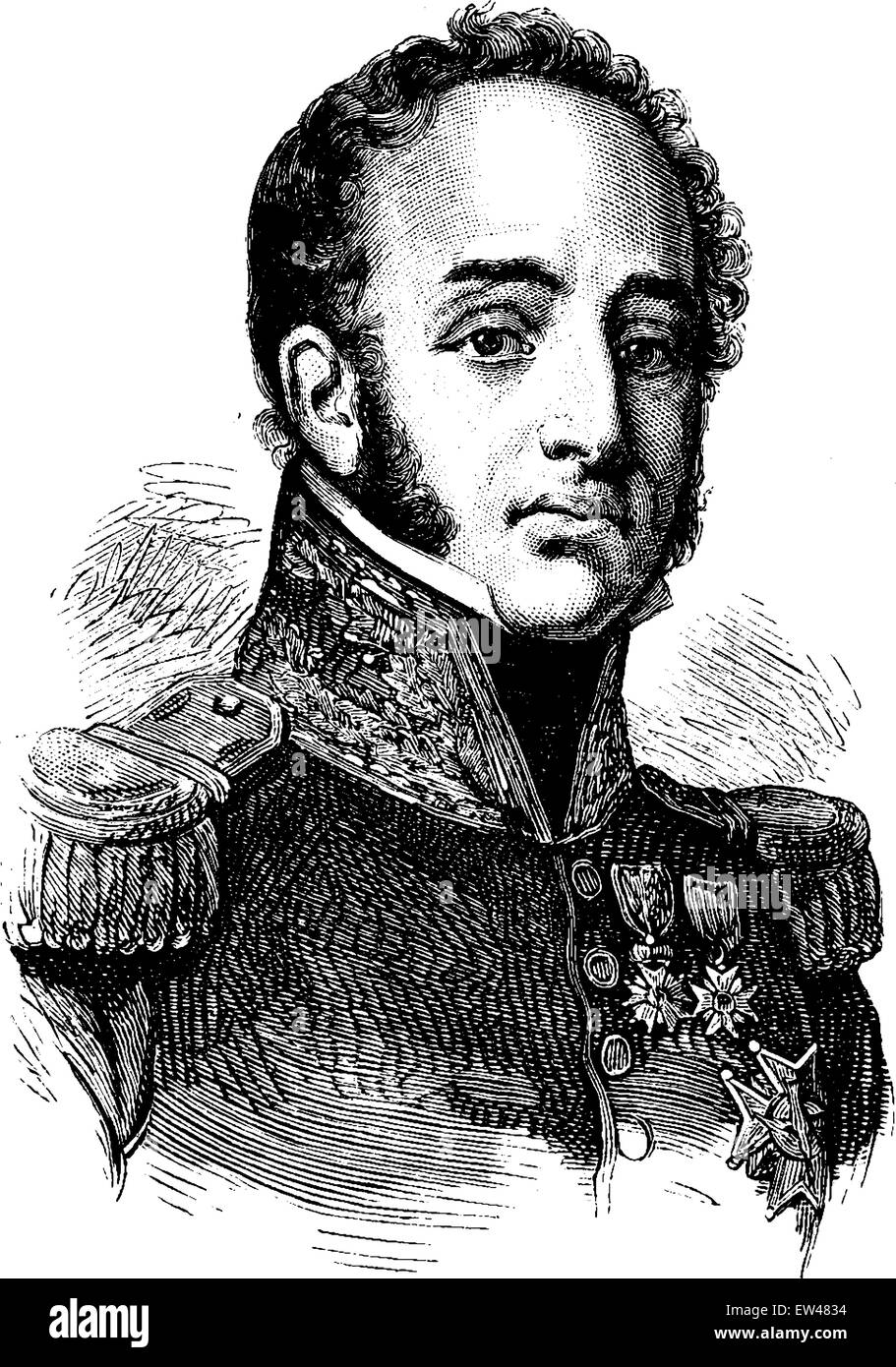 Suchet, Vintage gravierten Abbildung. Geschichte Frankreichs – 1885. Stock Vektor