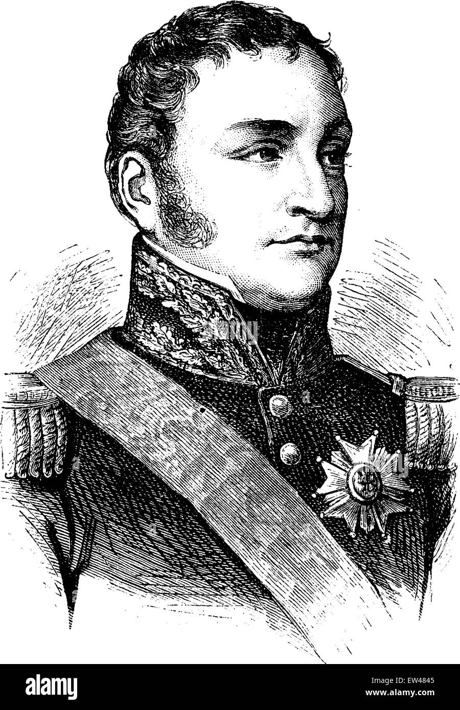 Clausel, Vintage gravierten Abbildung. Geschichte Frankreichs – 1885. Stock Vektor