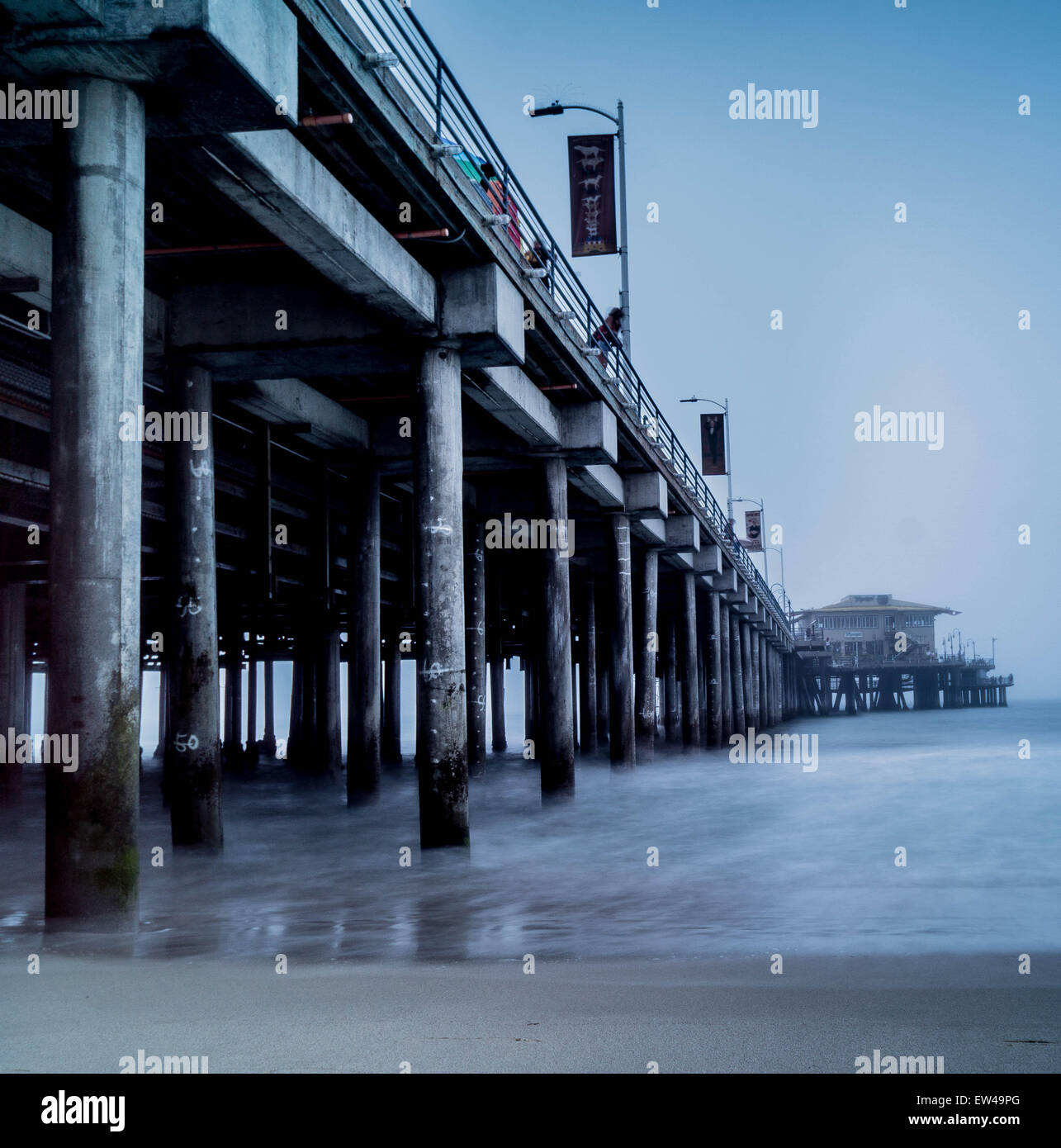 Santa Monica Pier mit einem ND-filter Stockfoto