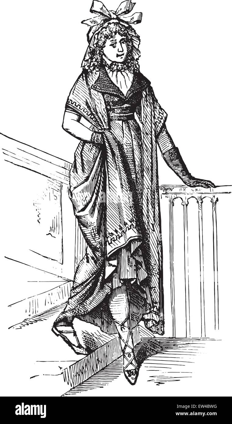 Art von einem wunderbaren 1798, graviert Vintage Illustration. Industrielle Enzyklopädie E.-O. Lami - 1875. Stock Vektor