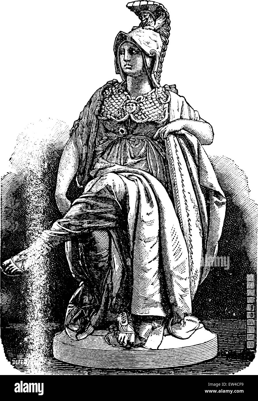 Minerva Carrier-Belleuse, Sevres Porzellan, Vintage gravierten Abbildung. Industrielle Enzyklopädie E.-O. Lami - 1875. Stock Vektor