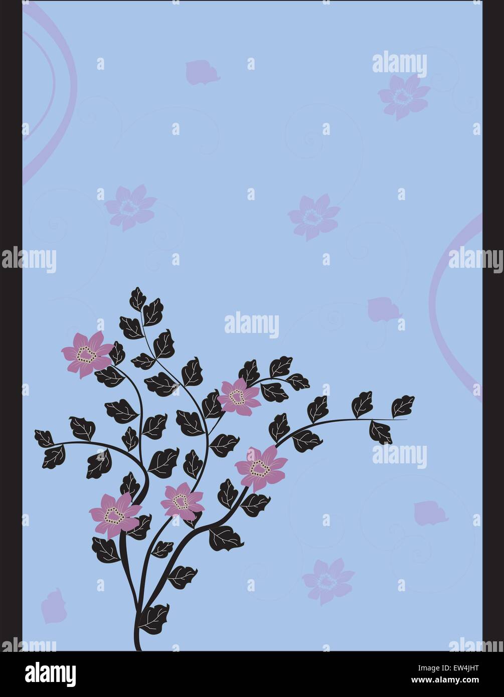 Grußkarte mit floralen Elementen Stock Vektor